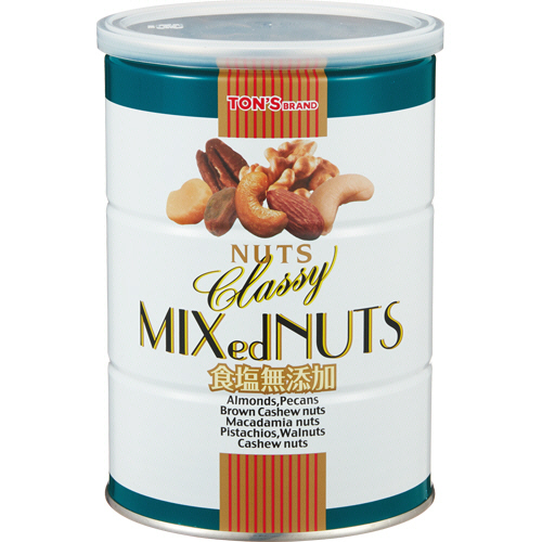 東洋ナッツ食品　食塩無添加　クラッシーミックスナッツ缶　３６０ｇ　１缶