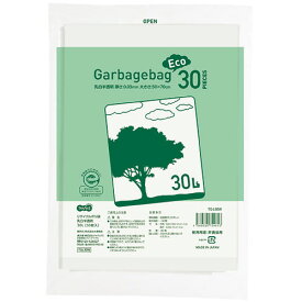 TANOSEE　リサイクルポリ袋　乳白半透明　30L　1パック（30枚）