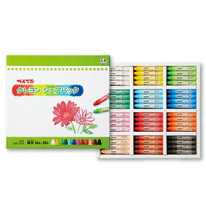 【お取寄せ品】 ぺんてる クレヨン シェアパック 12色(各色12本) PTCGSP−12 1セット 【送料無料】