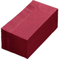 カラーナプキン　2PLY　8つ折　ワインレッド　1パック（50枚）
