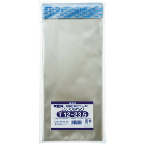 シモジマ HEIKO クリスタルパック T(テープ付) T12−23.5 0.03×120×235+40mm #6740830 1パック(100枚)