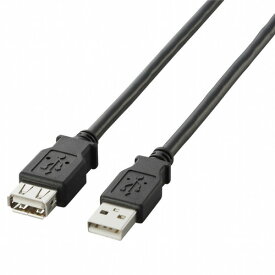 エレコム　USB2．0延長ケーブル　（A）オス−（A）メス　ブラック　1．0m　RoHS指令準拠（10物質）　U2C−E10BK　1本