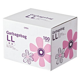 TANOSEE　丸底耳付ゴミ袋　乳白半透明　LL　BOXタイプ　1箱（100枚） 【送料無料】