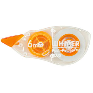 プラス 修正テープ ホワイパー プッシュプル 6mm幅×12m オレンジ WH−706−3P 1パック(3個)