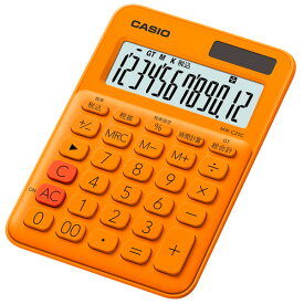 カシオ　カラフル電卓　ミニジャストタイプ　12桁　オレンジ　MW－C20C－RG－N　1台
