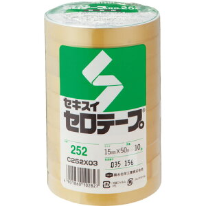 �ϐ����w�H�Ɓ@�Z���e�[�v�@No�D252�@15mm×50m�@C252X03�@1�p�b�N�i10���j