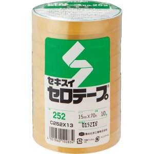 �ϐ����w�H�Ɓ@�Z���e�[�v�@No�D252�@15mm×70m�@C252X13�@1�p�b�N�i10���j