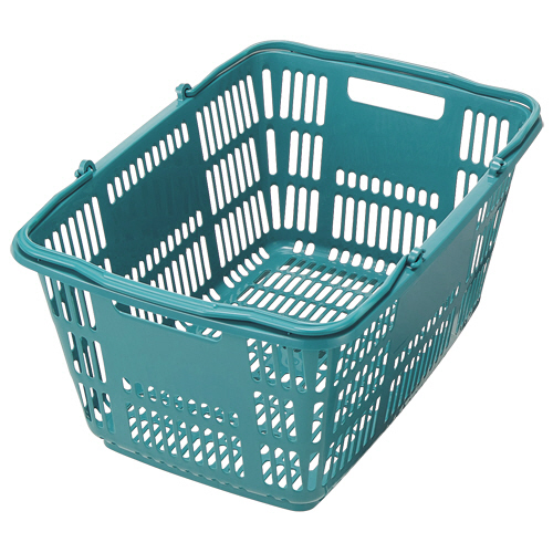 店舗の必需品 販売 買い物かご スーパーメイト ショッピングバスケット ブルーグリーン 人気 ＣＢ－３３ＥＢＧ １個 ３３Ｌ