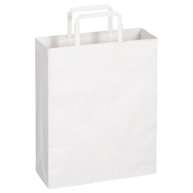 TANOSEE　紙手提袋　平紐　小　ヨコ260×タテ320×マチ幅100mm　白無地　1パック（50枚）