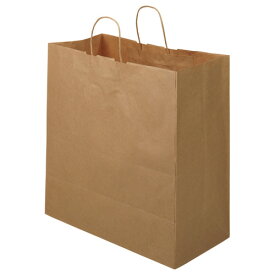 TANOSEE　紙手提袋　丸紐　マチ広・特大　ヨコ430×タテ440×マチ幅210mm　茶無地　1パック（50枚） 【送料無料】