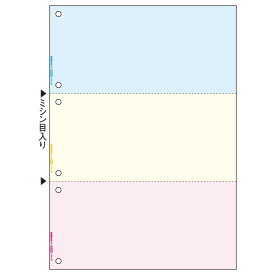 TANOSEE　マルチプリンタ帳票（FSC森林認証紙）　A4　カラー　3面　6穴　1箱（2000枚） 【送料無料】