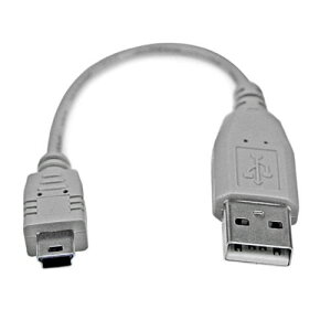 �y����񂹕i�z StarTech�Dcom�@�~�jUSB�P�[�u���@15cm�@A�i�I�X�j�|Mini�@B�i�I�X�j�@�O���[�@USB2HABM6IN�@1�{