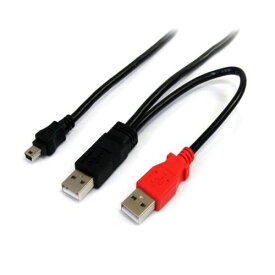 【お取寄せ品】 StarTech．com　USB　Y字給電ケーブル　1．8m　USB　A−mini　B（Y型分岐パワーケーブル）　ブラック　USB2HABMY6　1本