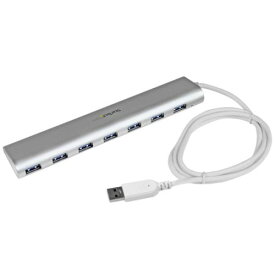 【お取寄せ品】 StarTech．com　7ポート　USB3．0ハブ（ケーブル一体型）　シルバー＆ホワイト　ST73007UA　1個 【送料無料】