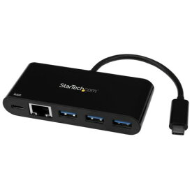 【お取寄せ品】 StarTech．com　USB−C接続ギガビット有線LANアダプタ　3ポートUSB3．0ハブ搭載　ブラック　US1GC303APD　1個 【送料無料】