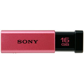 ソニー　USBメモリー　ポケットビット　Tシリーズ　16GB　ピンク　キャップレス　USM16GT　P