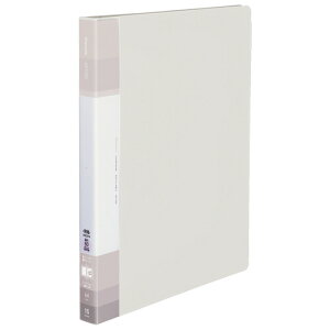 コクヨ クリヤーブック(Glassele) 替紙式・背ポケット A4タテ 30穴 15ポケット付属 背幅25−39mm オフホワイト ラ−GLB720W 1冊