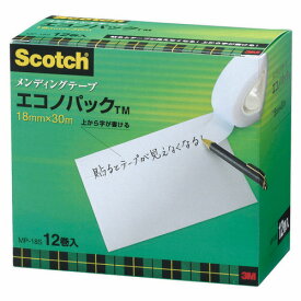 3M　スコッチ　メンディングテープ　エコノパック　小巻　18mm×30m　紙箱入　業務用パック　MP−18S　1パック（12巻） 【送料無料】