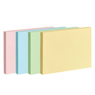 TANOSEE　ふせん　75×100mm　4色混色　1パック（10冊）