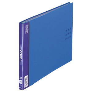 ライオン事務器 クリアーブック(ノイル) A4ヨコ 20ポケット 背幅14mm ブルー CR−22En 1冊