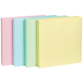 TANOSEE　ふせん　75×75mm　4色混色　1パック（10冊）