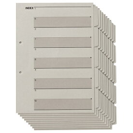 TANOSEE　見出しカード（エコノミータイプ）　A4タテ　2穴　5山＋扉紙　グレー　1パック（10組）