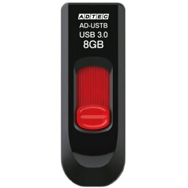 アドテック　USB3．0　スライド式フラッシュメモリ　8GB　ブラック＆レッド　AD−USTB8G−U3R　1個