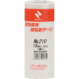 ニチバン　紙粘着テープ　No．210H　18mm×18m　白　210H－18　1パック（7巻）