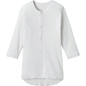 オオサキメディカル プラスハート ワンタッチ肌着 前開き 七分袖 紳士用 M ホワイト 1着