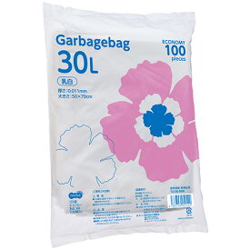 TANOSEE　ゴミ袋エコノミー　乳白　30L　1パック（100枚）