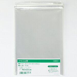 【お取寄せ品】 伊藤忠リーテイルリンク OPP袋 フタ付シール付き A4用 OBT−8 1パック(100枚)
