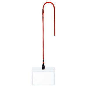 TANOSEE 吊下げ名札 チャックなし 赤 1パック(10個)