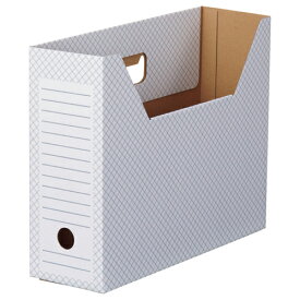 TANOSEE　ボックスファイル（ホワイト）　A4ヨコ　背幅100mm　ブルー　1パック（10冊）