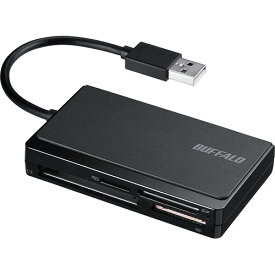 バッファロー　USB2．0　マルチカードリーダー／ライター　ケーブル収納モデル　ブラック　BSCR300U2BK　1個