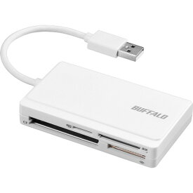 バッファロー　USB2．0　マルチカードリーダー／ライター　ケーブル収納モデル　ホワイト　BSCR300U2WH　1個