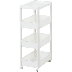 天馬 ファビエ スキピタワゴン ワイド4段 ホワイト W−030W 1台 【送料無料】