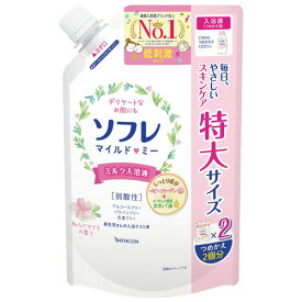 【お取寄せ品】 バスクリン　ソフレ　マイルド・ミー　ミルク入浴液　和らぐサクラの香り　つめかえ用　1200ml　1パック