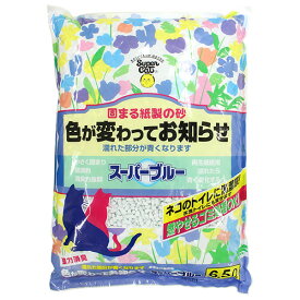 【お取寄せ品】 スーパーキャット　固まる紙製の猫砂　スーパーブルー　6．5L　1パック