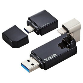 エレコム　Lightningコネクタ搭載USB3．2　Gen1メモリ　64GB　ブラック　MF－LGU3B064GBK　1個 【送料無料】