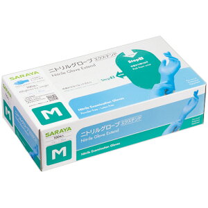 サラヤ ニトリルグローブ エクステンド パウダーフリー M ブルー 1箱(100枚)