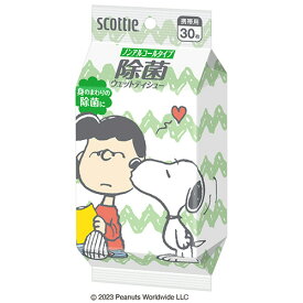 日本製紙クレシア　スコッティ　ウェットティシュー　除菌ノンアルコールタイプ　スヌーピー　1パック（30枚）