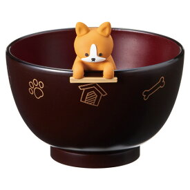 【お取寄せ品】 イシダ　犬の汁椀＆箸置きセット　しるワン　コーギー　1個
