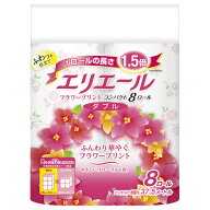 大王製紙　エリエール　トイレットティシュー　フラワープリント　コンパクト　ダブル　芯あり　37．5m　…