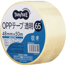 TANOSEE　OPPテープ　透明　48mm×50m　65μm　1セット（50巻） 【送料無料】