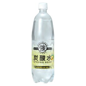 友桝飲料　強炭酸水レモン　1L　ペットボトル　1ケース（15本）