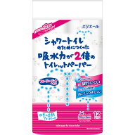 大王製紙　エリエール　シャワートイレのためにつくった吸水力が2倍のトイレットペーパー　フラワープリ…