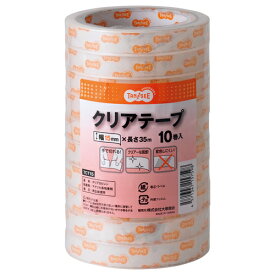 TANOSEE　クリアテープ　15mm×35m　1パック（10巻）