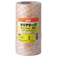 TANOSEE　クリアテープ　18mm×35m　1パック（10巻）