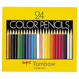 トンボ鉛筆　色鉛筆　紙箱　24色（各色1本）　CQ−NA24C　1箱