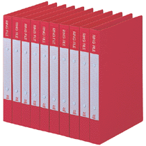 ビュートン　リングファイル　Ａ４タテ　２穴　２００枚収容　背幅３０ｍｍ　レッド　ＢＲＦ−Ａ４−Ｒ　１セット（１０冊）